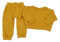2Set - Okrová žebrovaná oversize mikina + tepláky Sense Organics