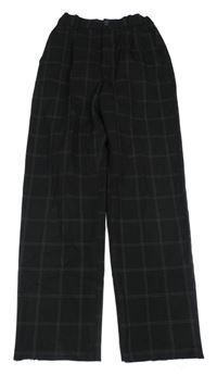 Černé kostkované slavnostní kalhoty H&M
