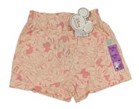 Světlerůžové bavlněné kraťasy s Minnie a Daisy Primark