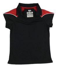 Černo-červené sportovní tričko s límečkem 