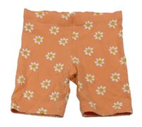 Oranžové květované elastické kraťasy F&F