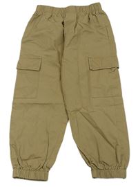 Hnědé plátěné cargo cuff kalhoty Shein