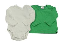 2set - Zelené triko + bílé body