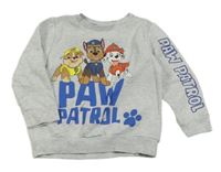 Světlešedá melírovaná mikina s Paw Patrol Nickelodeon