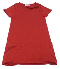 Červené třpytivé svetrové šaty s mašlí H&M