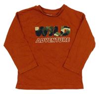 Skořicové mikinotriko s nápisem Vertbaudet