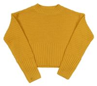 Hořčicový crop svetr New Look