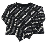 Černé crop triko s nápisy a srdíčky Page One Young