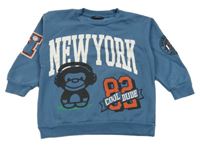 Tmavomodrá mikina s opicí a číslem Next