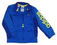 Modrá sportovní propínací mikina s logem Adidas