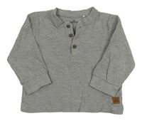 Šedé melírované triko s knoflíky Topomini