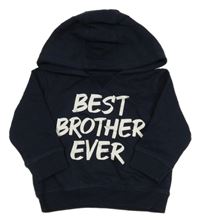 Tmavomodrá mikina s nápisem a kapucí Famy