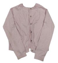 Růžový melírovaný propínací svetr Next