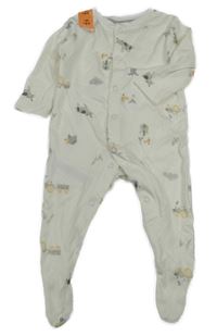 Nové - Smetanový overal se zvířaty a traktory Primark