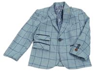 Modré kostkované slavnostní sako