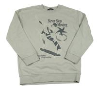 Šedá mikina se skateboardistou George