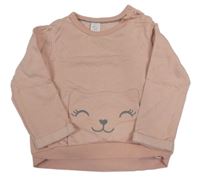 Růžová mikina s kočkou C&A