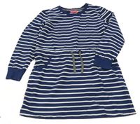 Tmaovmodro-bílé pruhované teplákové šaty Lily & Dan