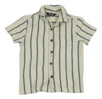 Smetanovo-zelená pruhovaná tepláková košile Primark