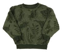 Khaki mikina s froté dinosaury George