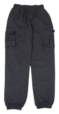 Antracitové cargo cuff kalhoty