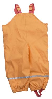 Oranžové nepromokavé laclové kalhoty s reflexními pruhy Lupilu
