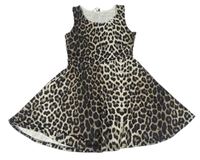 Hnědo-černé leopardí šaty New Look