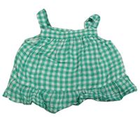 Zeleno-bílý kostkovaný crop top Primark