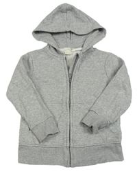 Šedá melírovaná propínací mikina s kapucí zn. H&M