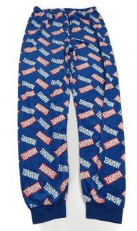 Modré sametové pyžamové kalhoty s nápisy - Marvel zn. Primark