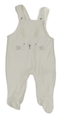 Bílé sametové dupačky s králíkem George