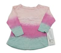 Nové - růžovo-modrá pruhovaná tunika s logem Reebok