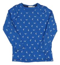 Modré vzorované triko s dinosaury kids