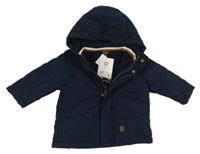 Nové - Tmavomodrá šusťáková zateplená bunda s kapucí Topomini