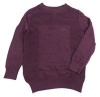 Švestkový žebrovaný svetr Matalan