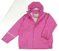 Růžová nepromokavá bunda s kapucí 