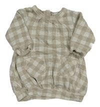 Šedé kostkované teplákové šaty 