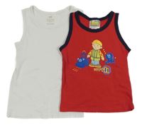 2x nátělník - bílý + červený s Bořkem 