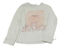 Bílé pyžamové triko s kočkami C&A