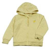 Žlutá propínací mikina s citronem a kapucí George