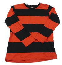 Červeno-černé pruhované triko 