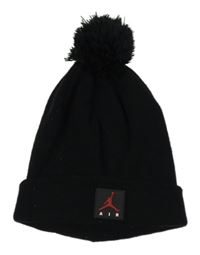 Černá pletená čepice s logem a bambulí - Air Jordan