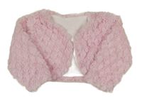 Růžové kožešinové podšité bolerko 