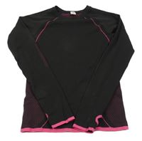 Černo-růžové vzorované thermo triko Yigga