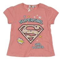 Světlerůžové tričko se SuperGirl 