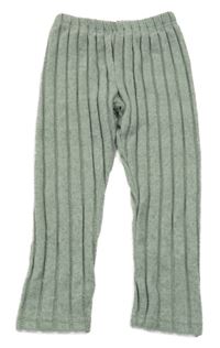 Khaki sametové žebrované úpletové legíny shein