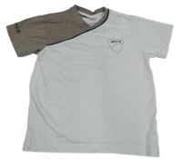 Bílo-hnědé tričko s nápisem 