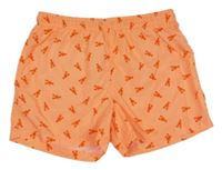 Oranžové plážové kraťasy s humry Zara