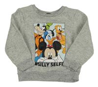 Šedá melírovaná mikina s Mickeym a kamarády Primark