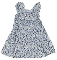 Bílo-modré květované lehké šaty Primark